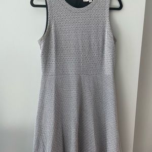 Loft black and white patterned dress size 8